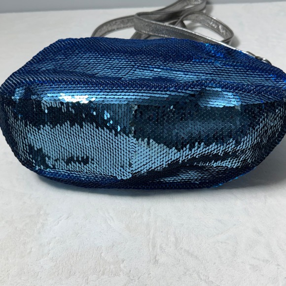 Coach Limited Edition Poppy Sequins Bag Blue Silver Metallic Discontinued - Picture 3 of 7